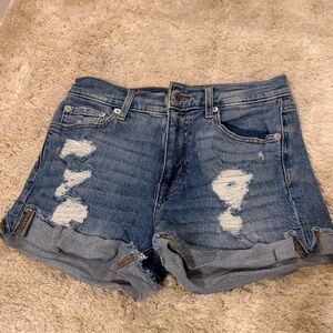 Aeropostale Ripped Blue Jean Shorts